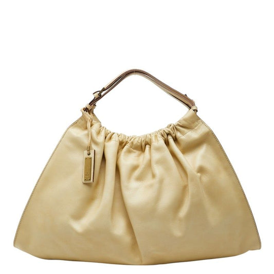 Gucci Handbag Drawstring Ivory Leather