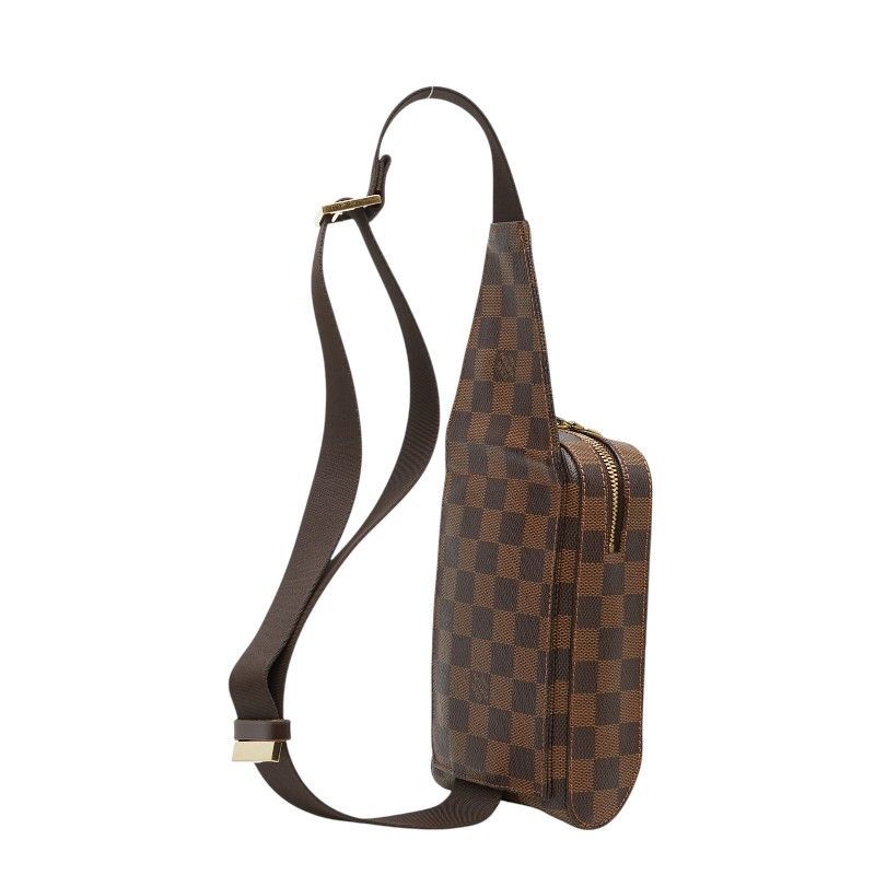 Louis Vuitton Damier Geronimos Vintage Shoulder Bag Brown Leather — view 2