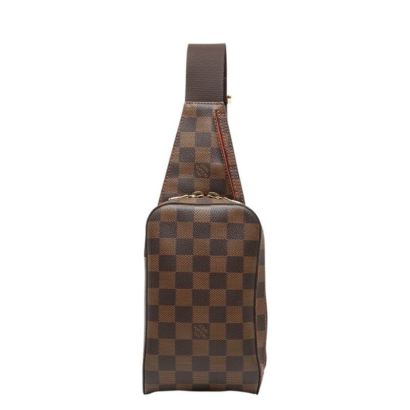 Louis Vuitton Damier Geronimos Vintage Shoulder Bag Brown Leather