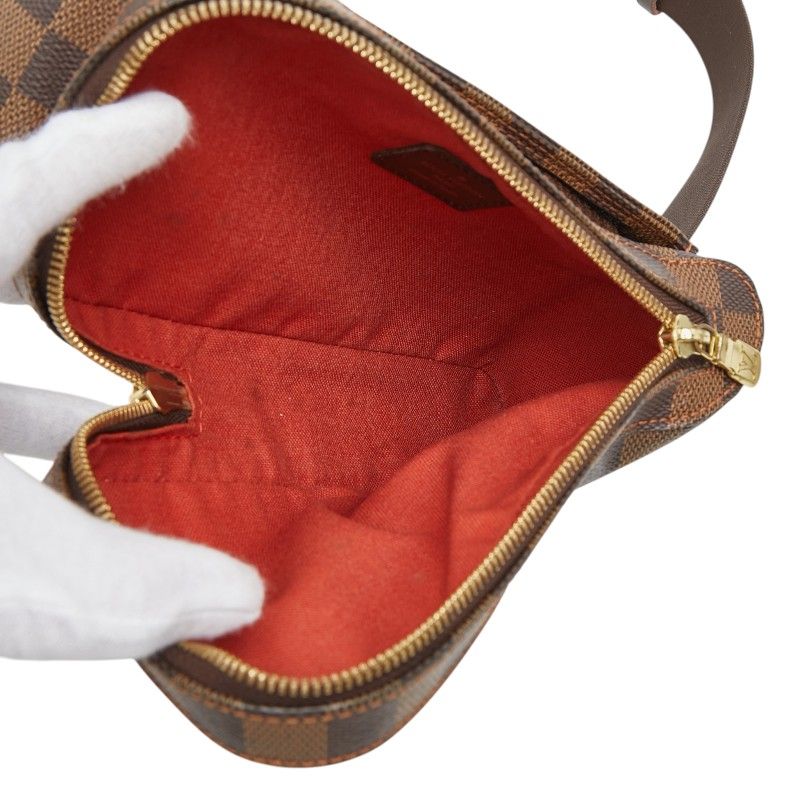 Louis Vuitton Damier Geronimos Vintage Shoulder Bag Brown Leather — view 8