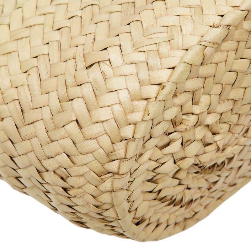 Loewe Basket Shoulder Bag Natural Black Leather Palm Leaf — view 5