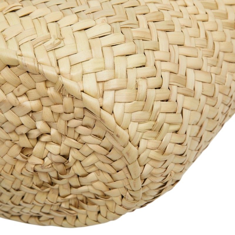 Loewe Basket Shoulder Bag Natural Black Leather Palm Leaf — view 6