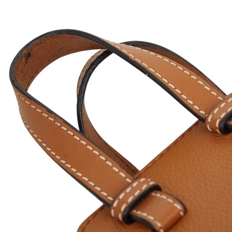 Loewe Hammock Mini Drawstring Shoulder Bag 2-Way Brown Leather — view 4