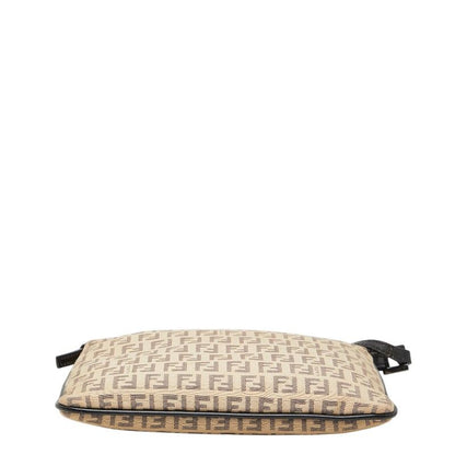 Fendi Zucchino Crossbody Shoulder Bag Beige Canvas Leather — view 3