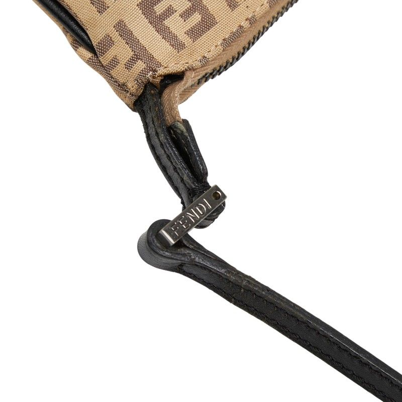 Fendi Zucchino Crossbody Shoulder Bag Beige Canvas Leather — view 7