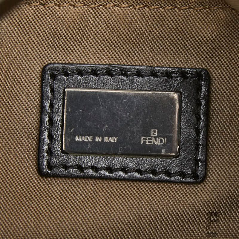Fendi Zucchino Crossbody Shoulder Bag Beige Canvas Leather — view 9