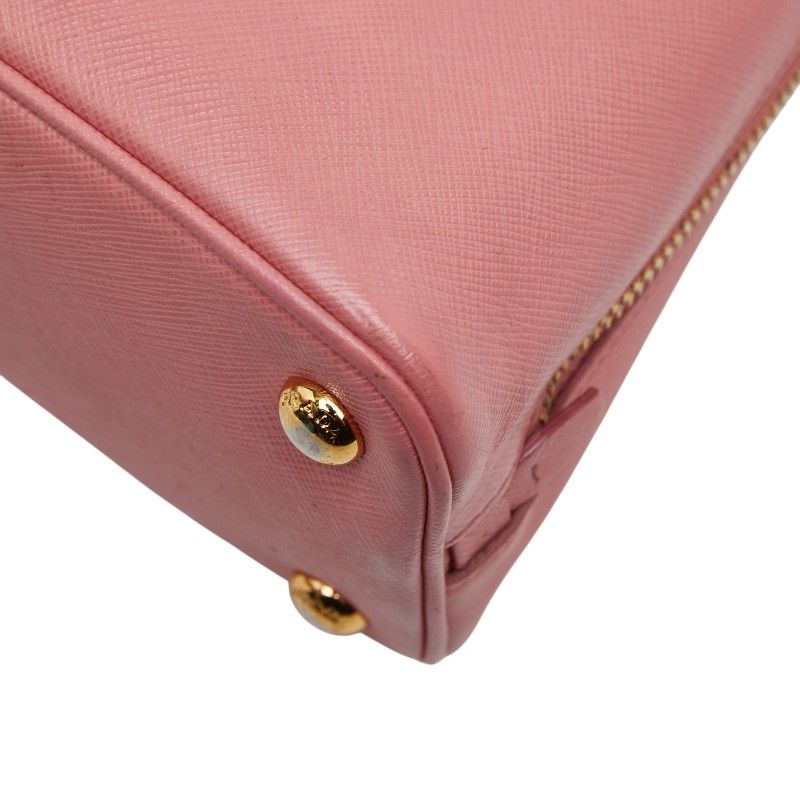 Prada Triangle Logo Handbag Pink Saffiano Leather — view 4