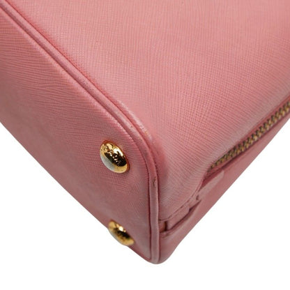 Prada Triangle Logo Handbag Pink Saffiano Leather — view 6