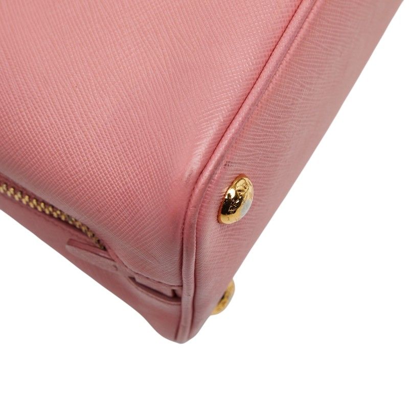 Prada Triangle Logo Handbag Pink Saffiano Leather — view 7