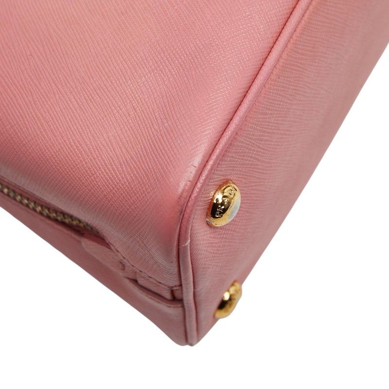 Prada Triangle Logo Handbag Pink Saffiano Leather — view 5