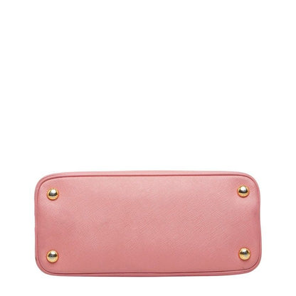 Prada Triangle Logo Handbag Pink Saffiano Leather — view 3