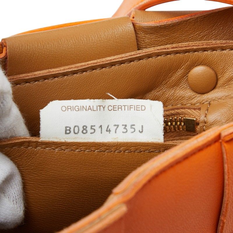 Bottega Veneta Maxi Intrecciato Cassette Crossbody Shoulder Bag Orange Leather — view 7