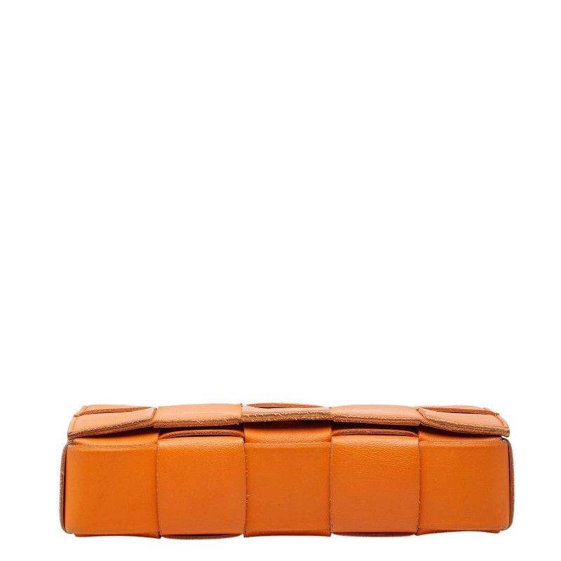 Bottega Veneta Maxi Intrecciato Cassette Crossbody Shoulder Bag Orange Leather — view 3