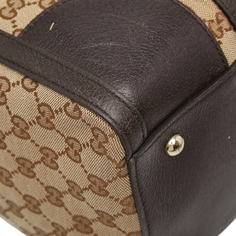 Gucci GG Canvas Sherry Line Mini Boston Shoulder Bag 2-Way Beige Brown — view 7