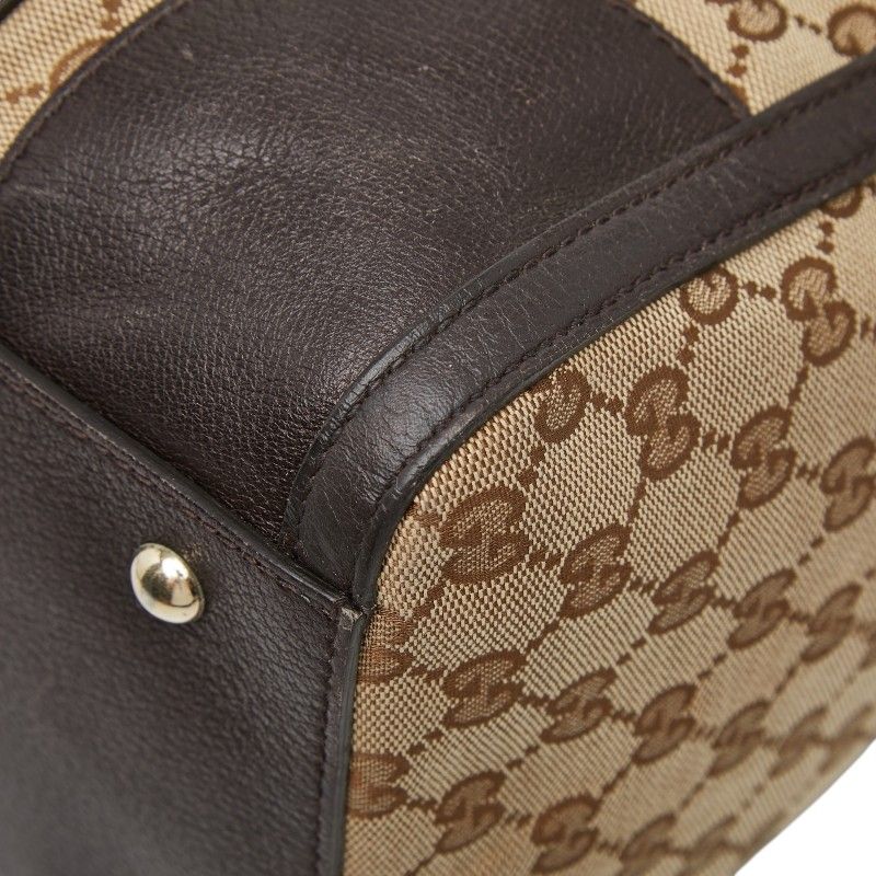 Gucci GG Canvas Sherry Line Mini Boston Shoulder Bag 2-Way Beige Brown — view 6