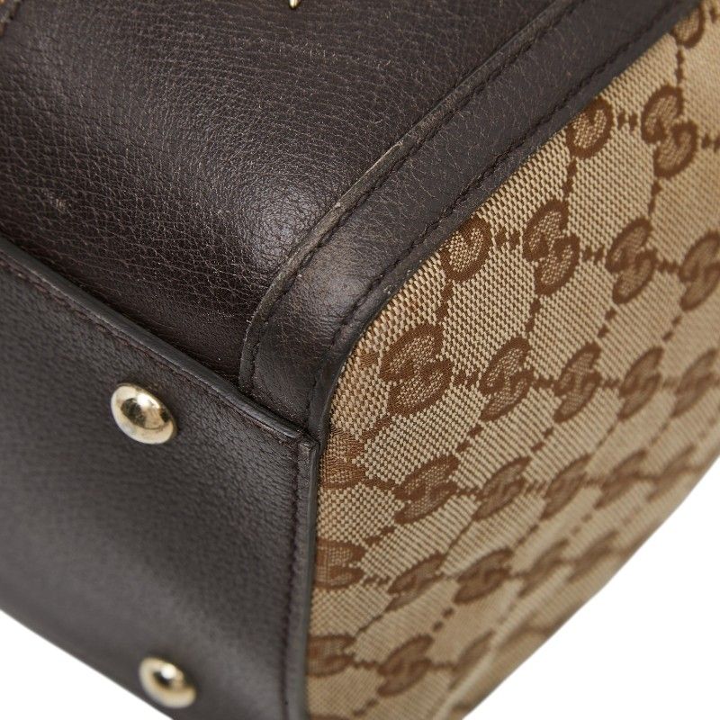 Gucci GG Canvas Sherry Line Mini Boston Shoulder Bag 2-Way Beige Brown — view 4