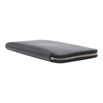 Hermes Silk in Classic Zip Around Wallet Black Fau Be Blue Marine Silver Veau — view 4