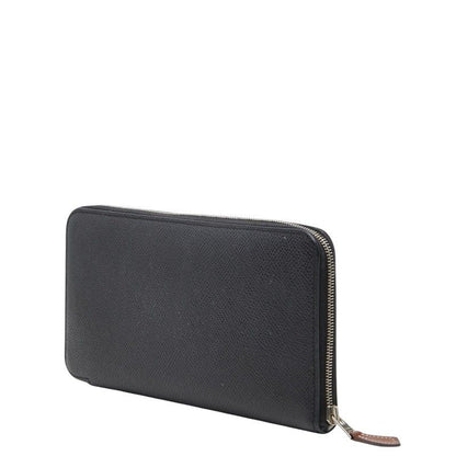 Hermes Silk in Classic Zip Around Wallet Black Fau Be Blue Marine Silver Veau — view 2