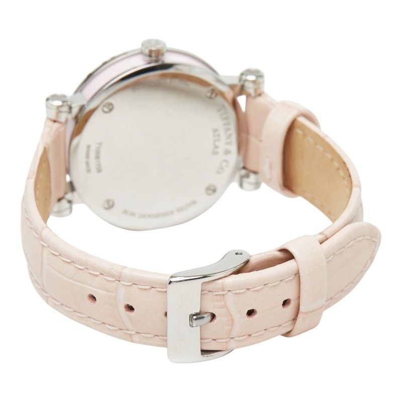 Tiffany & Co Atlas Watch Pink Silver Stainless Steel Leather Ceramic — view 5
