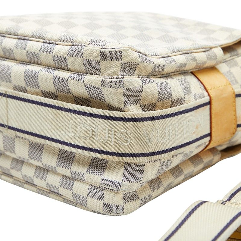 Louis Vuitton Damier Naviglio Crossbody Shoulder Bag White Leather — view 5