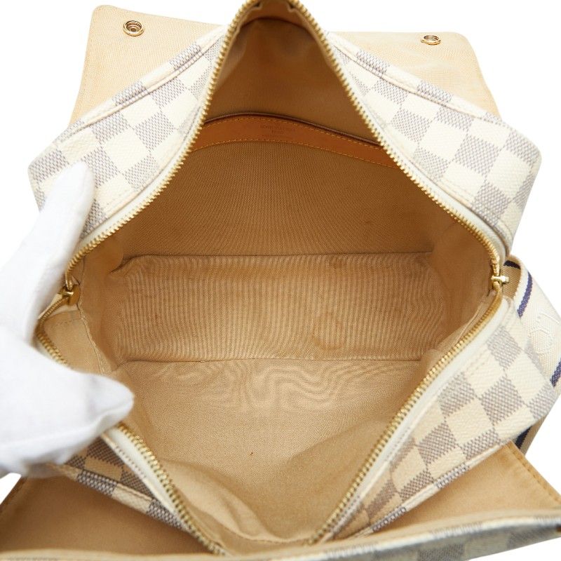 Louis Vuitton Damier Naviglio Crossbody Shoulder Bag White Leather — view 7
