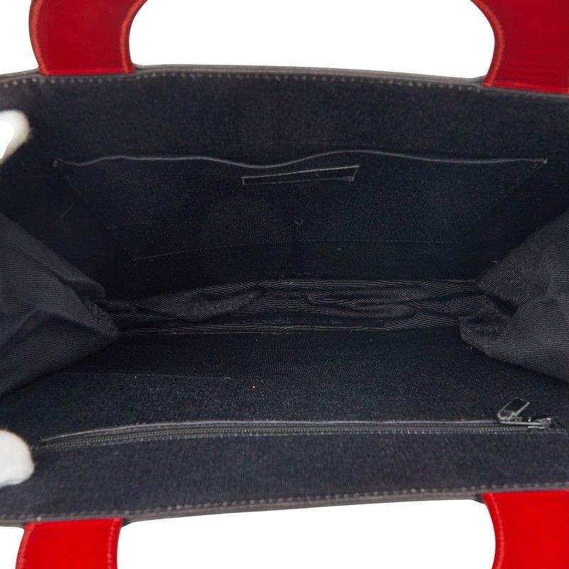 Chanel Coco Mademoiselle Tote Red White Black Enamel Leather — view 8