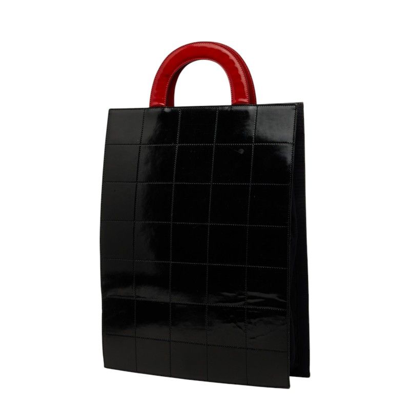 Chanel Coco Mademoiselle Tote Red White Black Enamel Leather — view 2