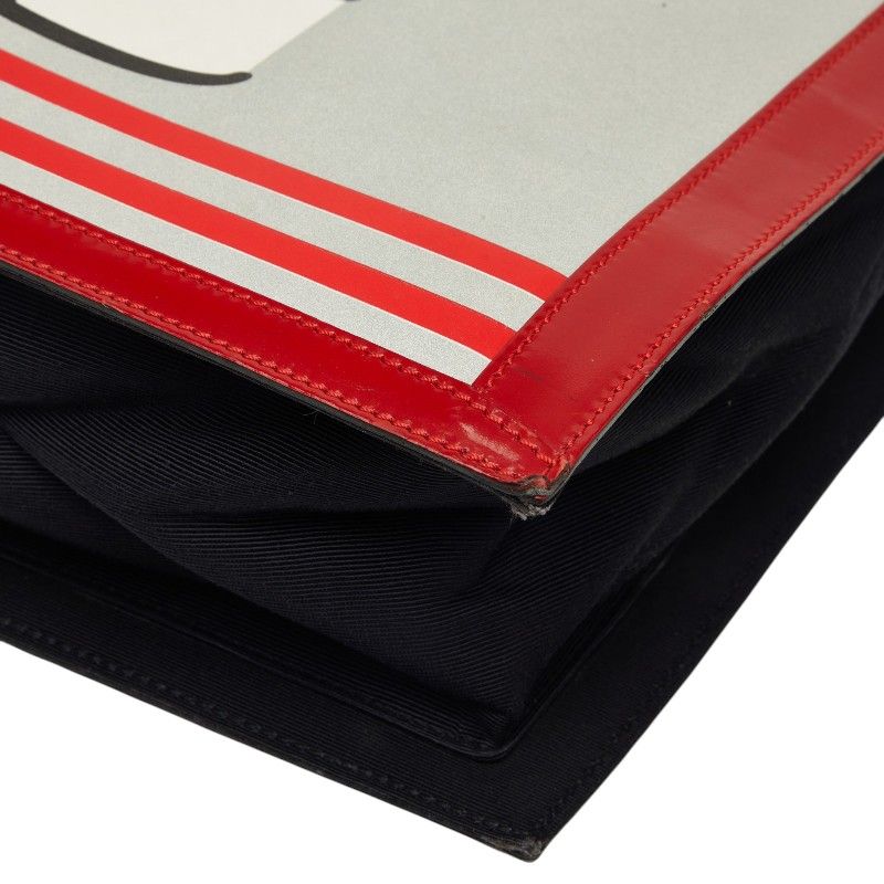 Chanel Coco Mademoiselle Tote Red White Black Enamel Leather — view 4