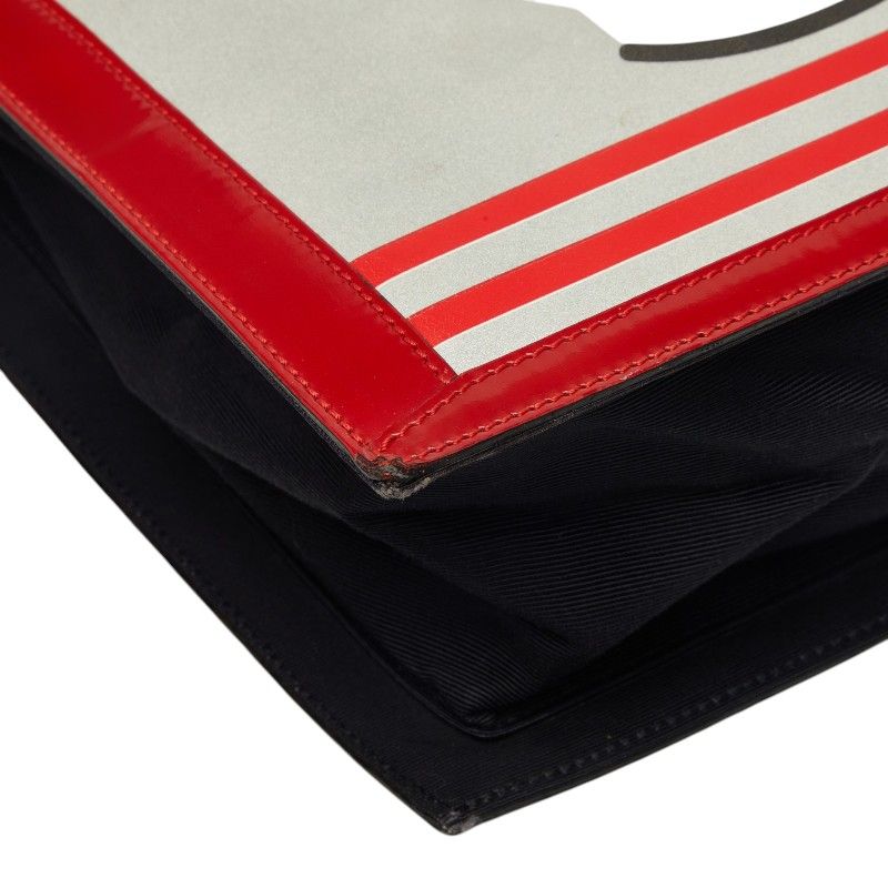 Chanel Coco Mademoiselle Tote Red White Black Enamel Leather — view 5