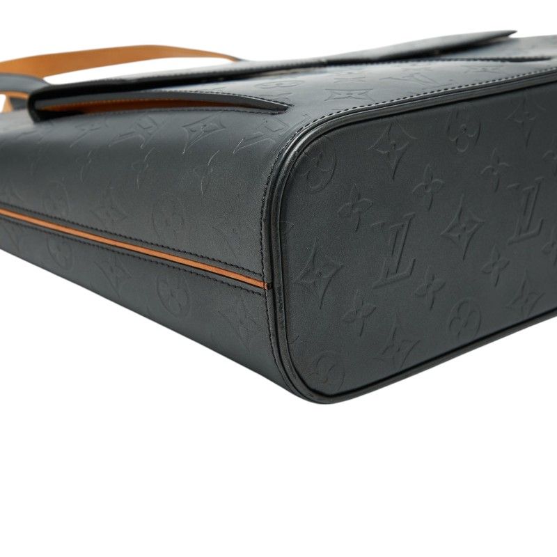 Louis Vuitton Monogram Matt Wilwood Tote Shoulder Bag Noir Black Leather — view 5