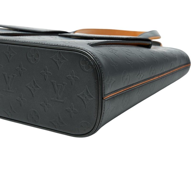 Louis Vuitton Monogram Matt Wilwood Tote Shoulder Bag Noir Black Leather — view 4
