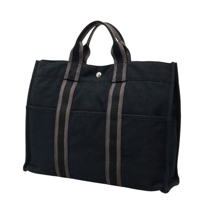 Hermes Fourre Tout MM Tote Black Gray Canvas — view 2