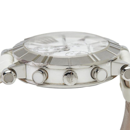 Tiffany & Co Atlas Chronograph Watch White Silver Stainless Steel Leather — view 4