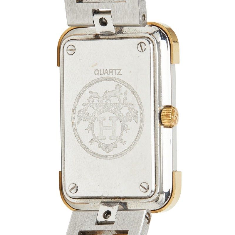 Hermes Croajour Watch White Silver Gold Stainless Steel Plated — view 7
