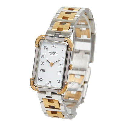 Hermes Croajour Watch White Silver Gold Stainless Steel Plated — view 2