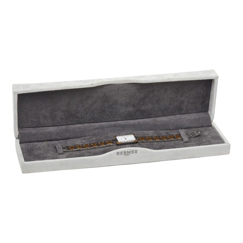 Hermes Croajour Watch White Silver Gold Stainless Steel Plated — view 9