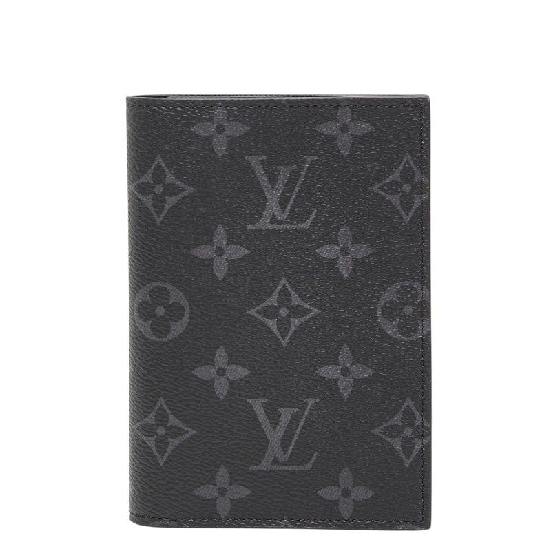 Louis Vuitton Monogram Eclipse Couverture Passport NM Case Black 1 Shoulder