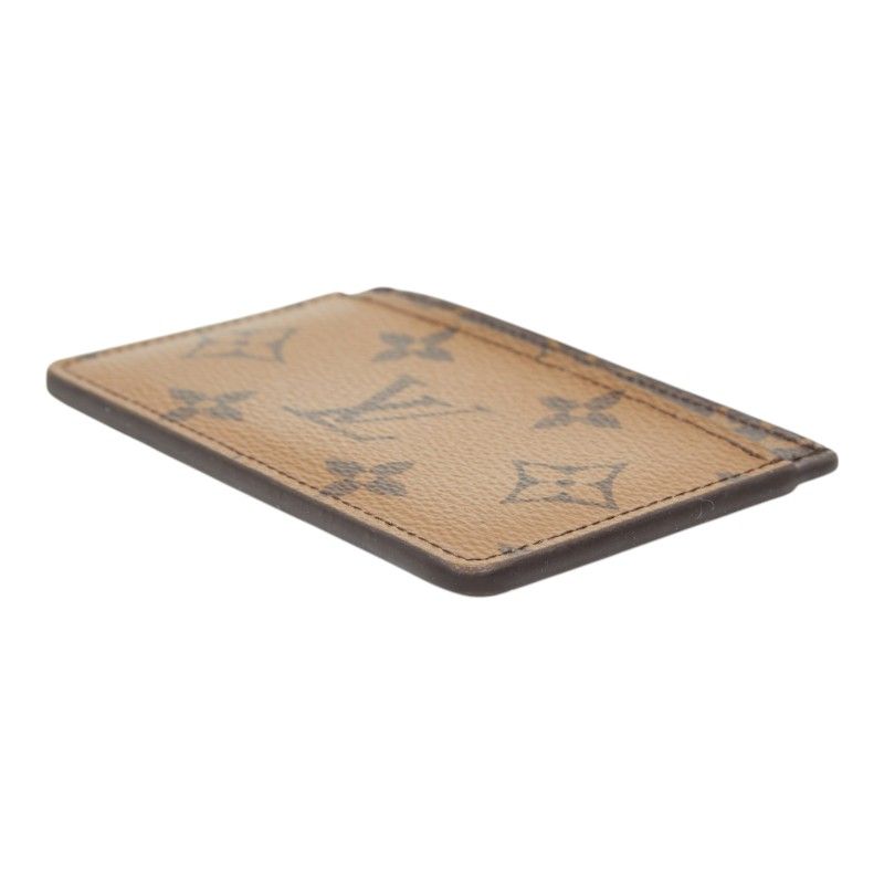 Louis Vuitton Monogram Reverse Card Holder Sample Case Brown Leather — view 4
