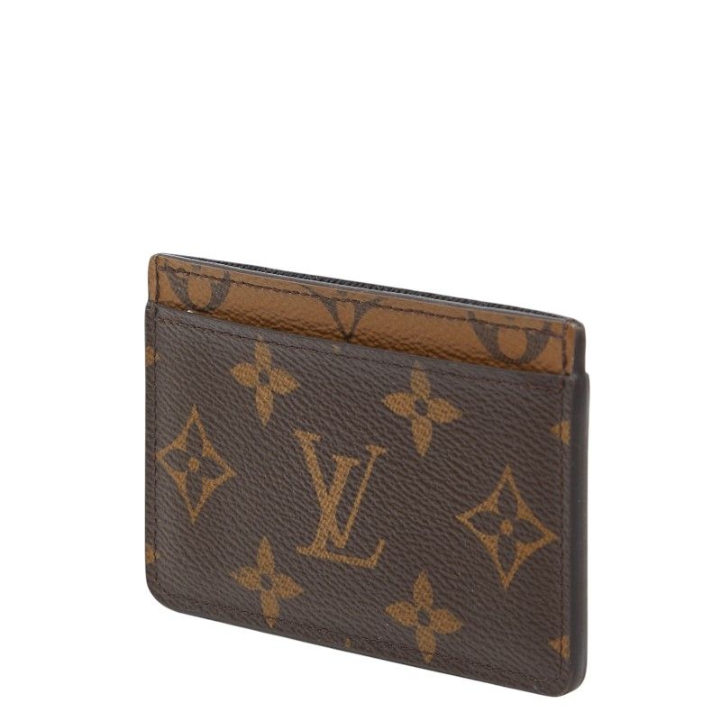 Louis Vuitton Monogram Reverse Card Holder Sample Case Brown Leather — view 2