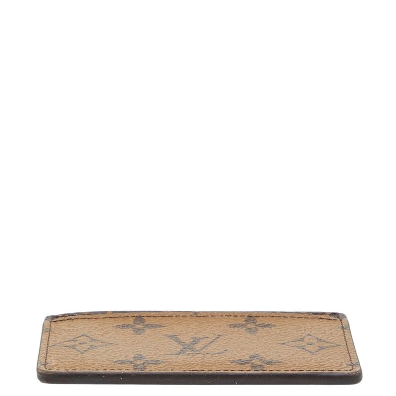 Louis Vuitton Monogram Reverse Card Holder Sample Case Brown Leather — view 3