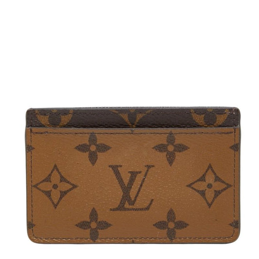 Louis Vuitton Monogram Reverse Card Holder Sample Case Brown Leather