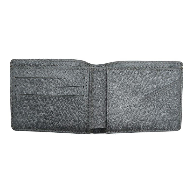 Louis Vuitton Taigarama Portefeuille Multiple Bifold Wallet Silver Leather — view 9