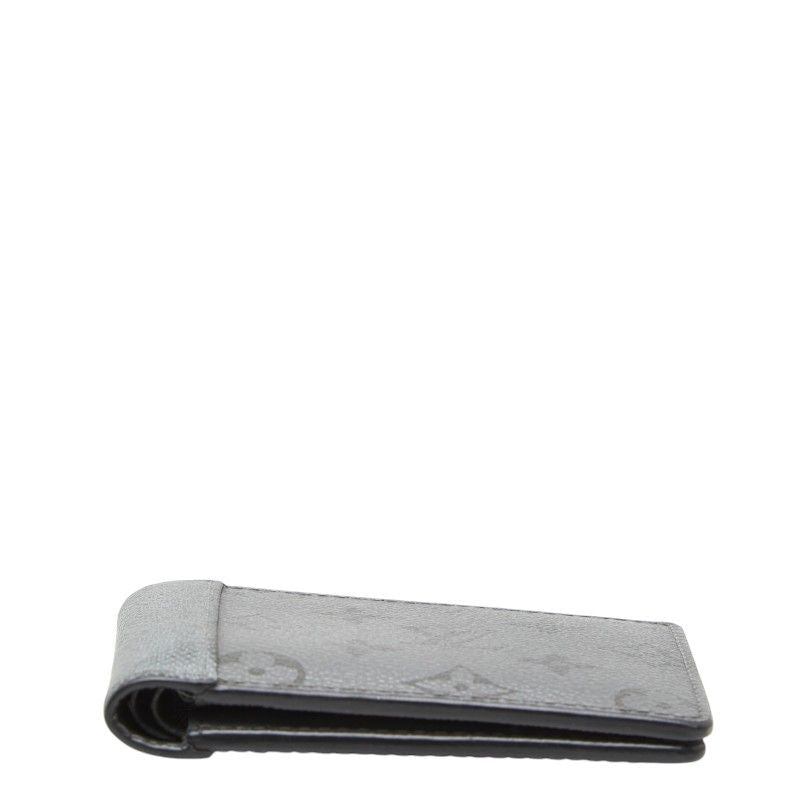 Louis Vuitton Taigarama Portefeuille Multiple Bifold Wallet Silver Leather — view 3