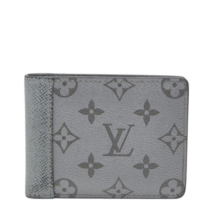 Louis Vuitton Taigarama Portefeuille Multiple Bifold Wallet Silver Leather