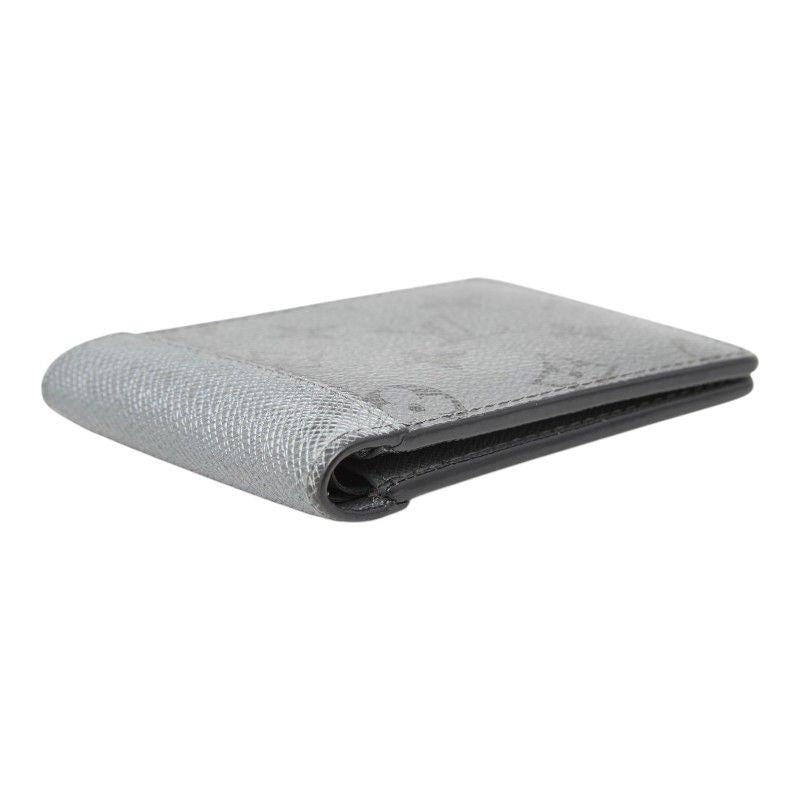 Louis Vuitton Taigarama Portefeuille Multiple Bifold Wallet Silver Leather — view 7