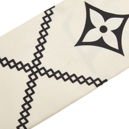 Louis Vuitton Monogram Bandeau Crois John Scarf Beige Black Silk — view 5