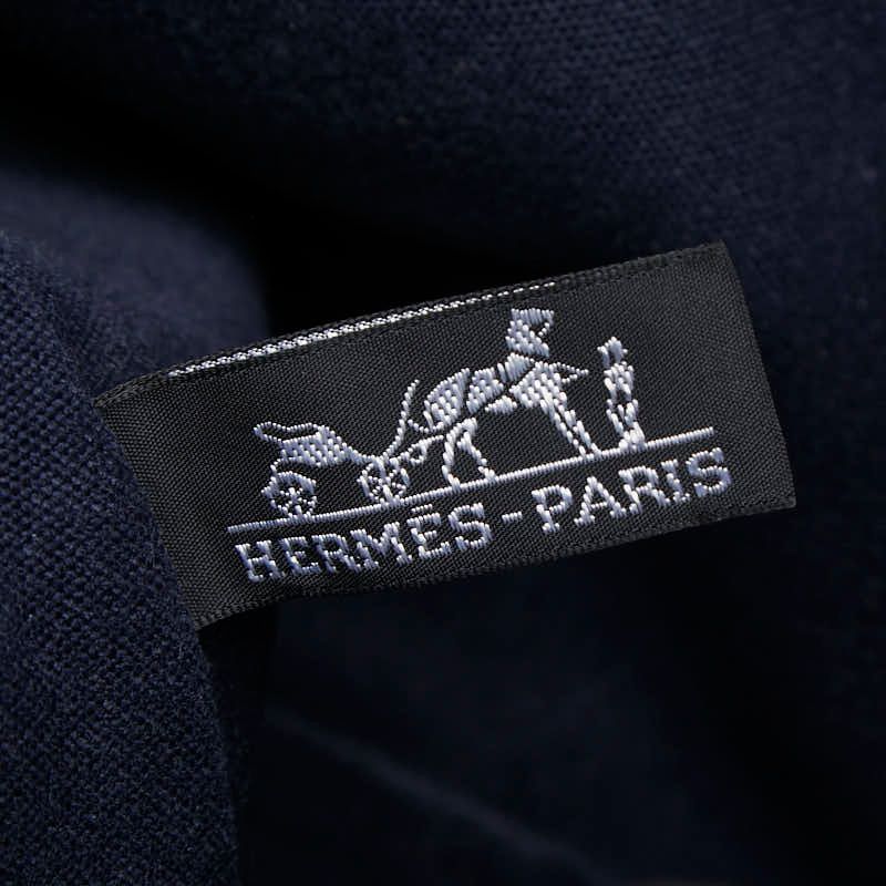 Hermes Fourre Tout Cabas Tote Black Navy Canvas — view 9