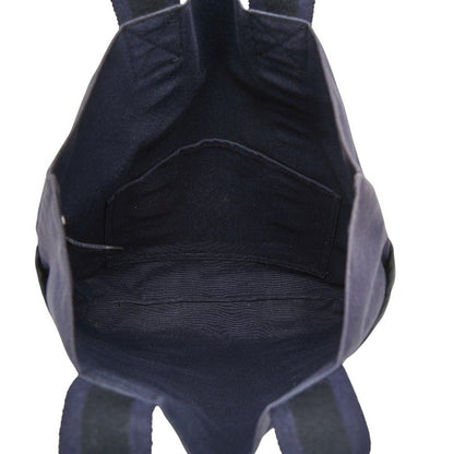Hermes Fourre Tout Cabas Tote Black Navy Canvas — view 8