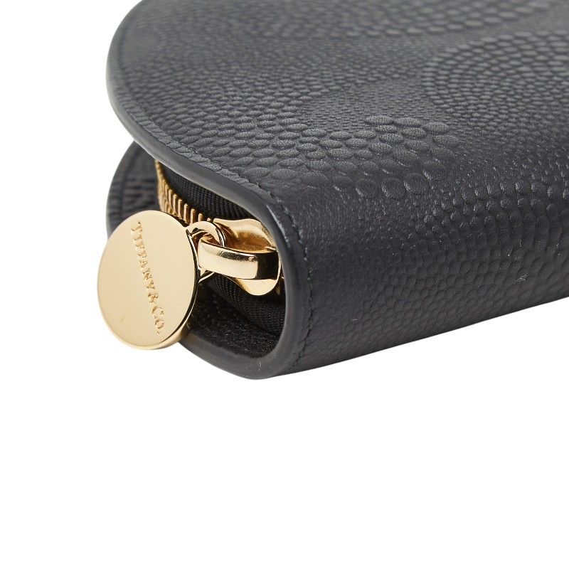 Tiffany & Co Embossed Half Moon Wallet Black Leather — view 5