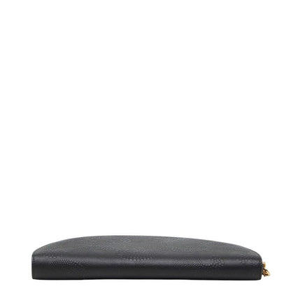 Tiffany & Co Embossed Half Moon Wallet Black Leather — view 3